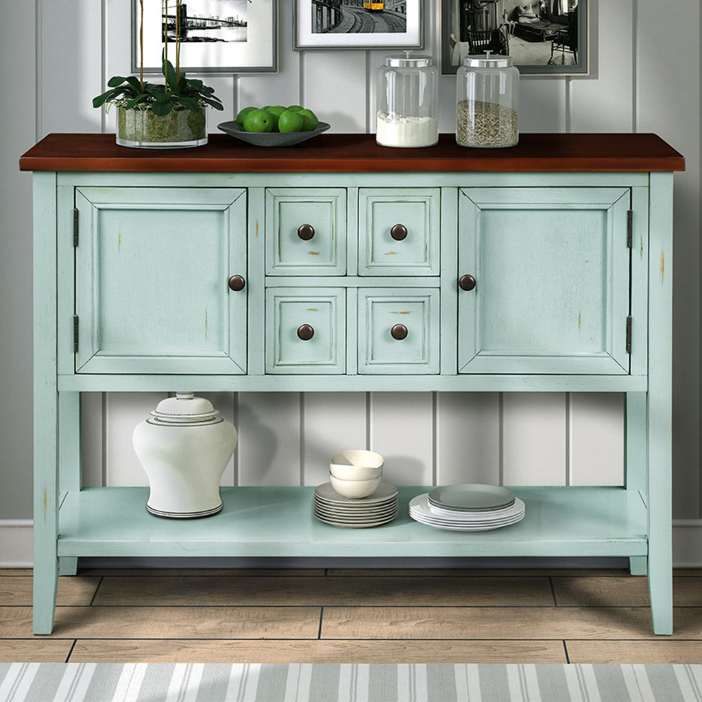 Gray Cambridge Series Buffet Sideboard Console Table with Bottom Shelf & Storage