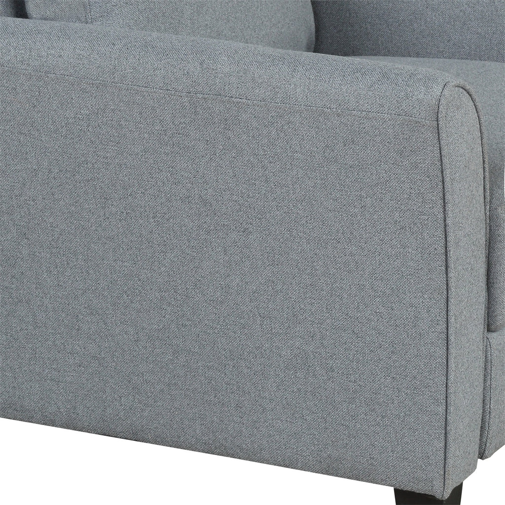 Slate Gray Upholstered Accent Chair Living Room Furniture Armrest Single Sofa