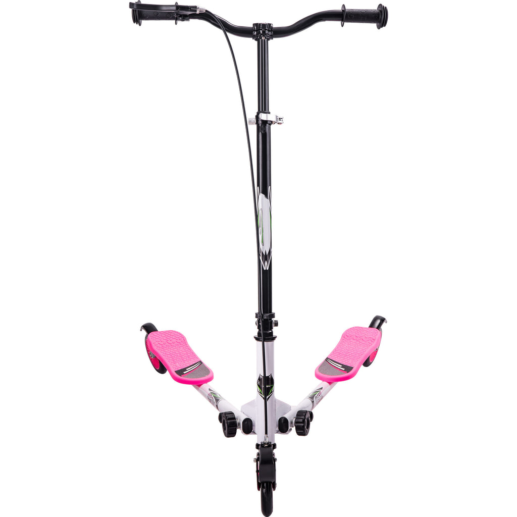 Hot Pink Foldable Kids Swing Scooter Push Drifting with Adjustable Handle for Kids Age 3+ Pink BH019536