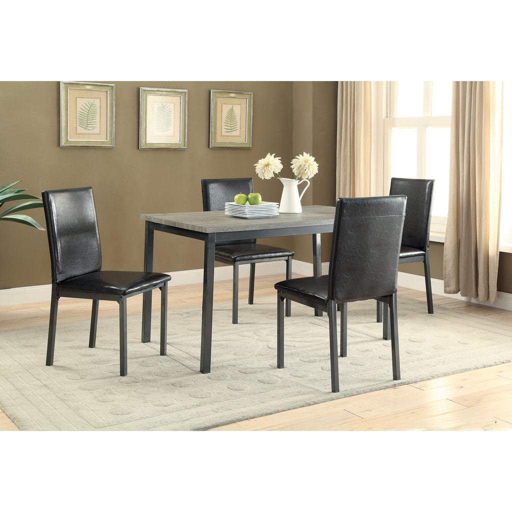 Dim Gray Coaster 100611-S5 | Modern Rectangular Dining Table Set Coffee Desk - 5 Counts