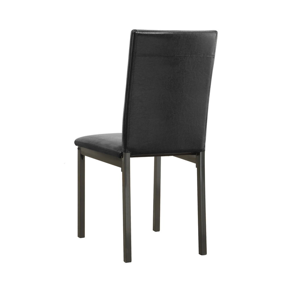 Armless Upholstered Dining Side Chairs Black Set Of 2