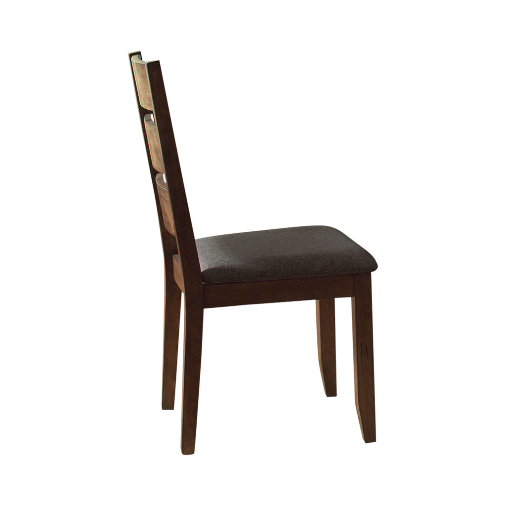 Black Coaster 106382 | Ladder Back Upholstered Side Chair Knotty Nutmeg Set Of 2