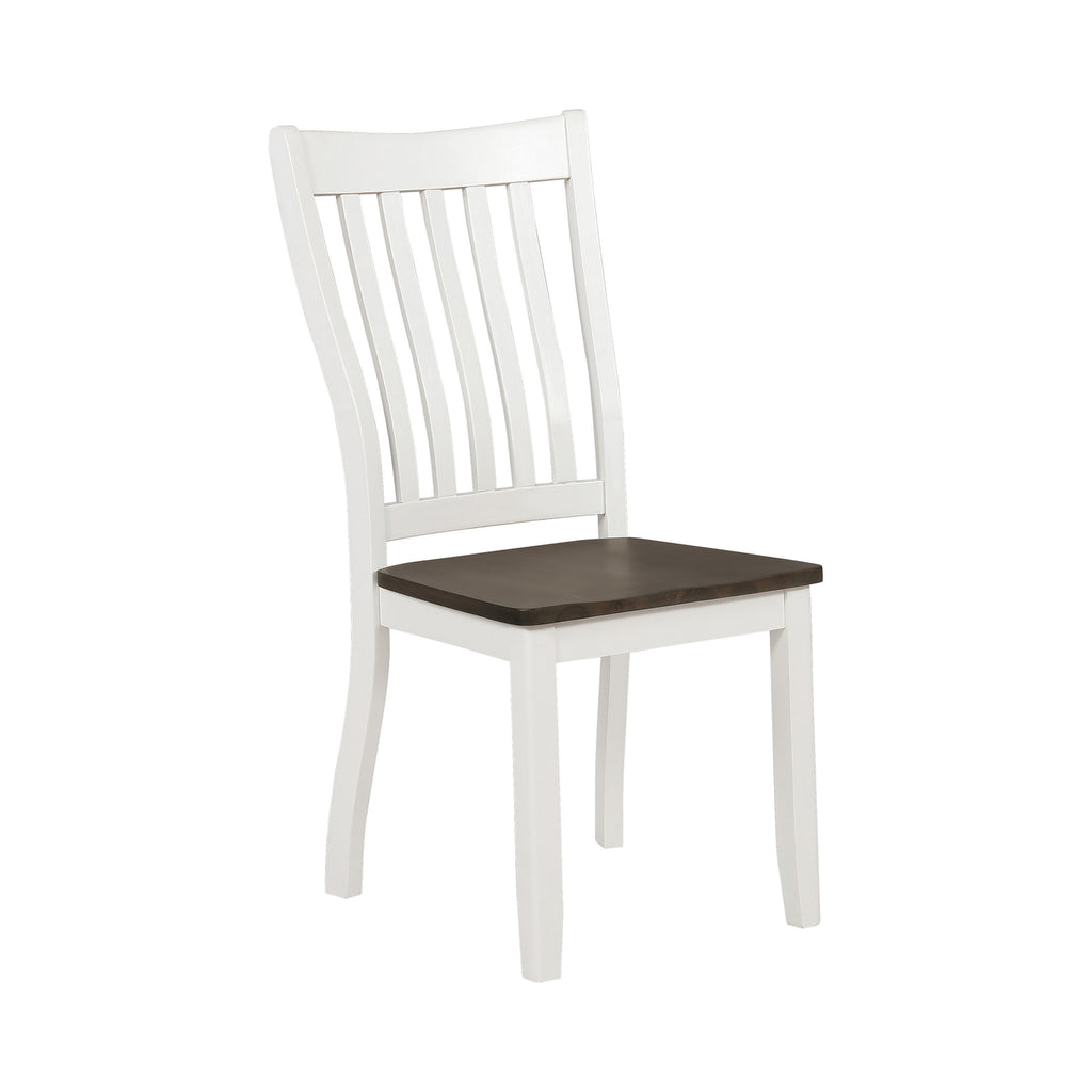 Beige Coaster 109542 Slat Back Dining Side Chairs Espresso And White - 2 Count