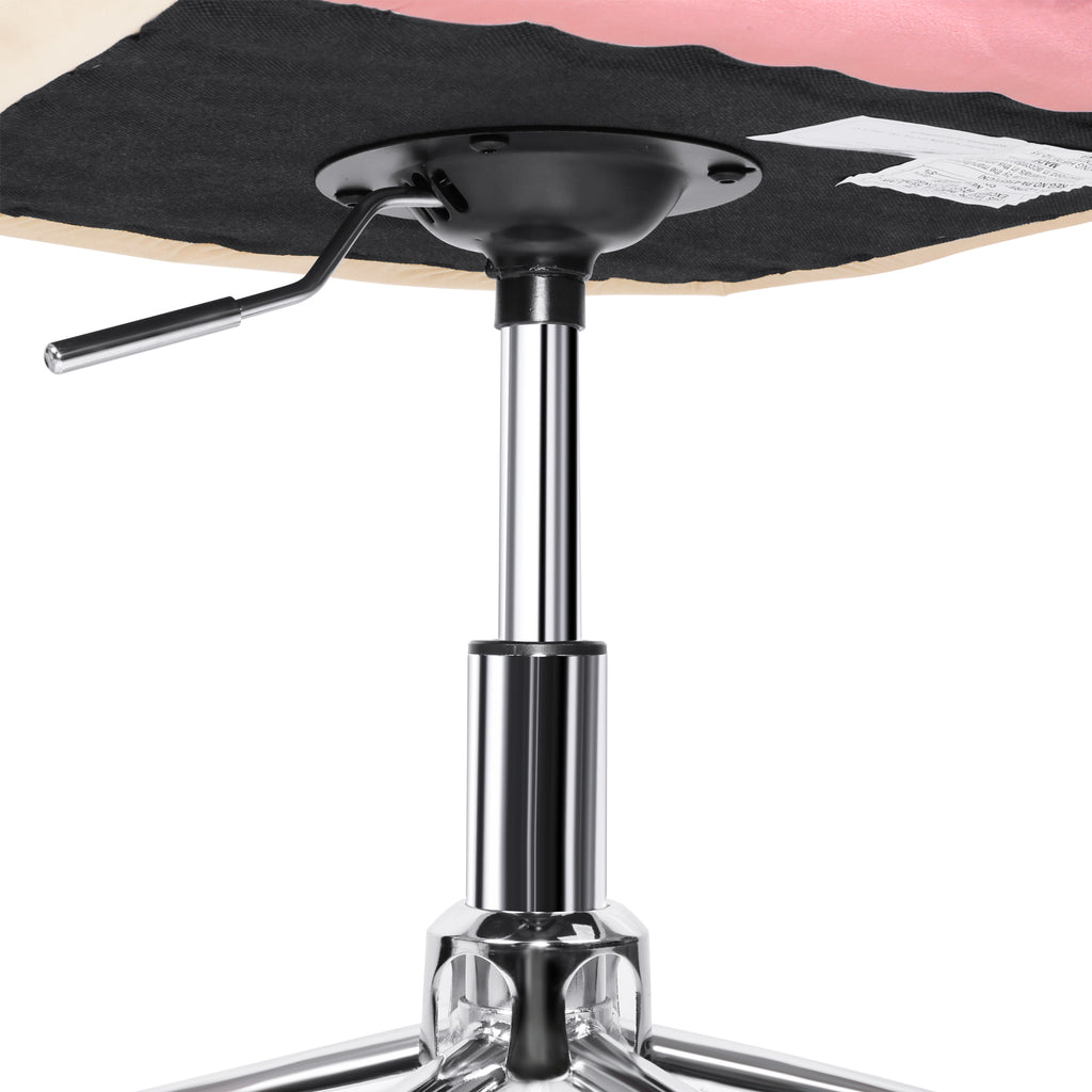 White Modern Vanity  Desk Chair Upholstered Adjustable Swivel