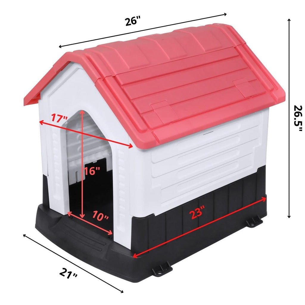Light Coral Up to 30lb,Plastic Dog Puppy House 26 .5 H Inch(Pink/Blue)