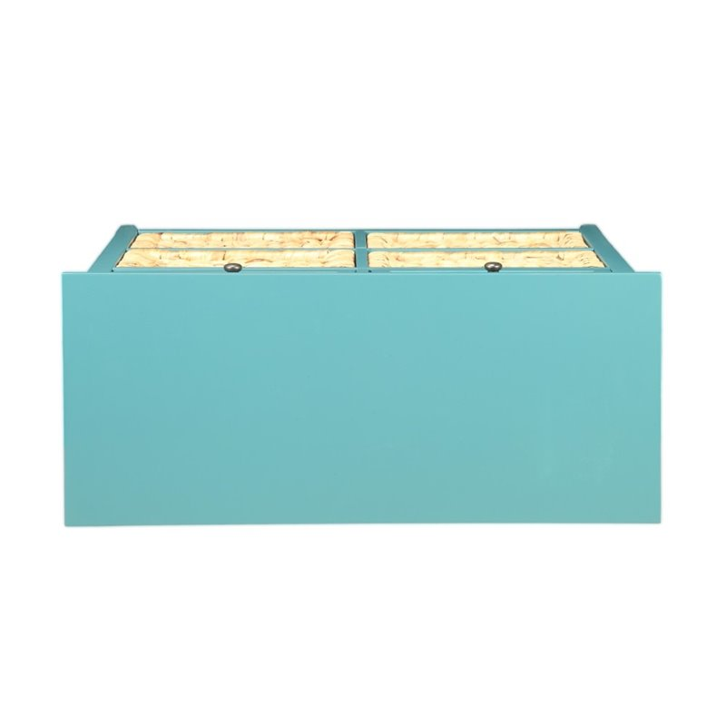 Medium Aquamarine Wooden Console Table With 6 Drawers in Teal