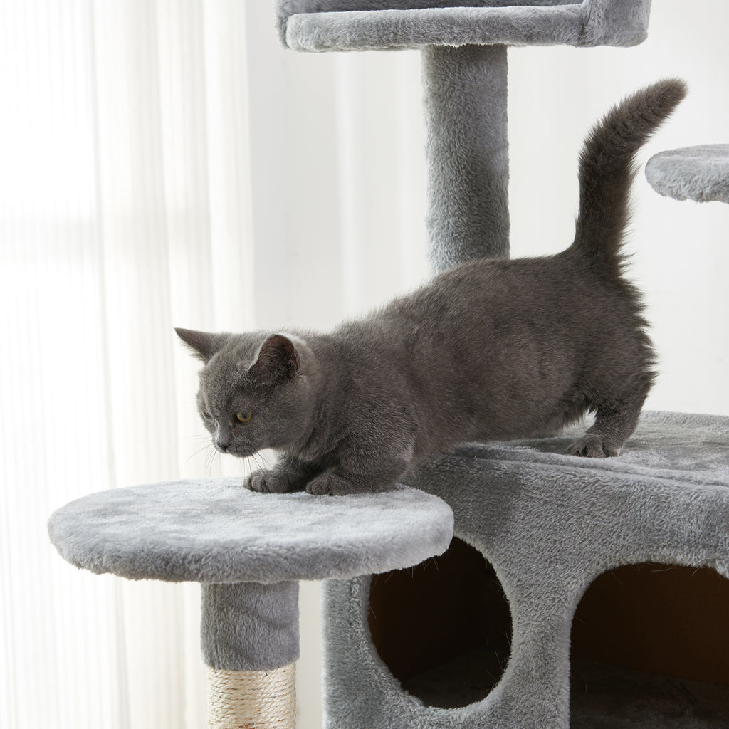 Dark Slate Gray 51" Multi-Level Cat Tree Tower with Scratching Posts Kittens Activity Tower