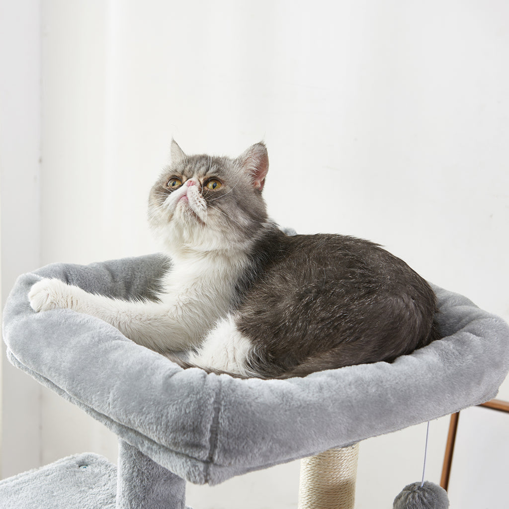 Cat Tree Apartment with Sisal Grab Bar, Grab Board, Plush and Double Room