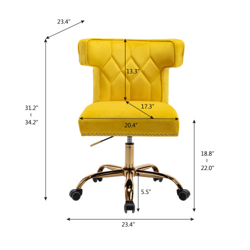 Goldenrod Swivel Wingback Chair for Living Room/Bedroom, Modern Leisure Office Chair