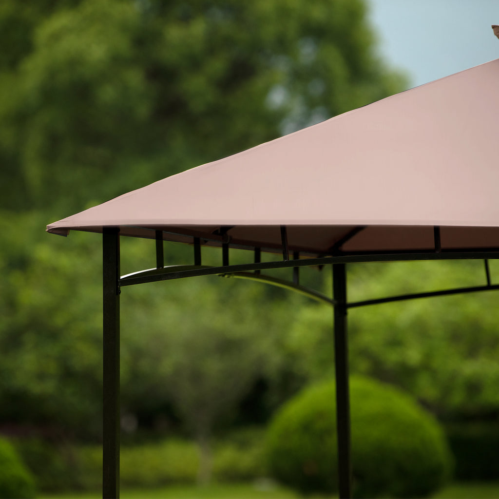 Gray U-style Foot Easy Assembly Seasonal Shade UV Protection with Extendable Awning Outdoor Gazebo