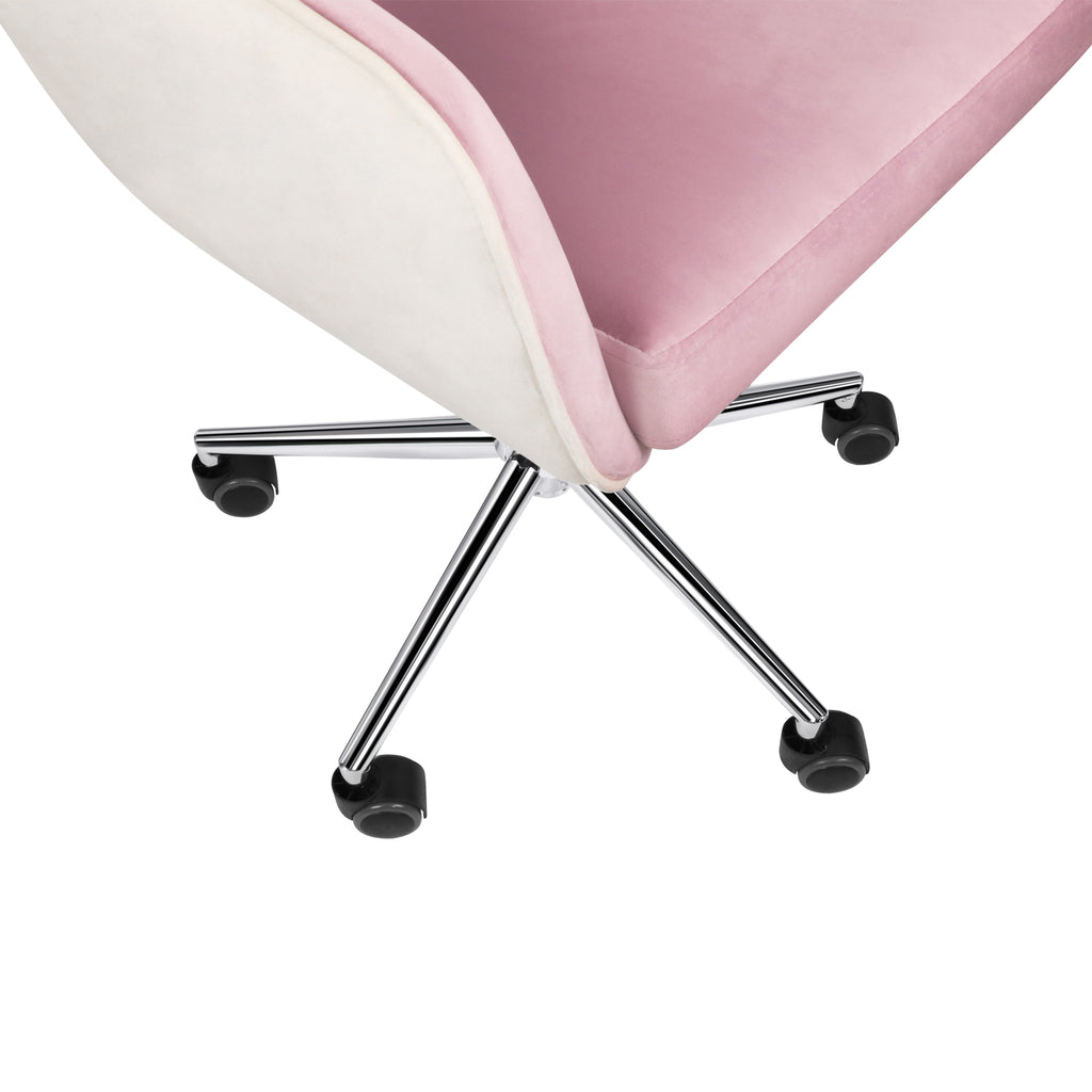 Beige Modern Vanity  Desk Chair Upholstered Adjustable Swivel