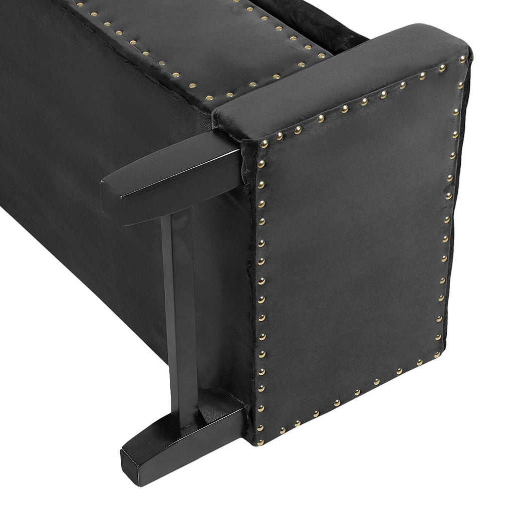Dark Slate Gray Microfiber Upholstered Accent Ottoman Bench (Pre-Assembly)