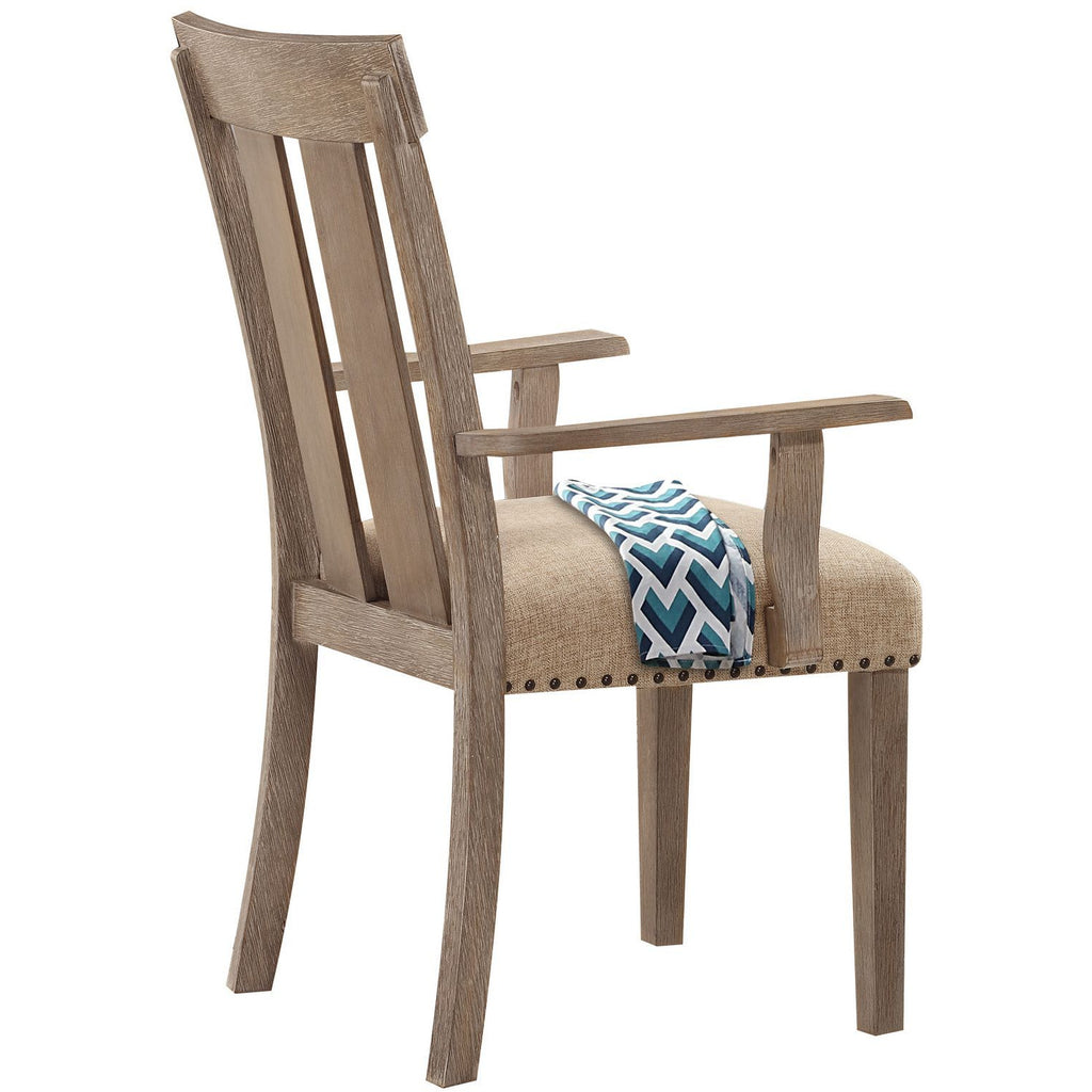 Dim Gray Set Of 2 - Nathaniel Arm Chair Fabric & Maple BH62333