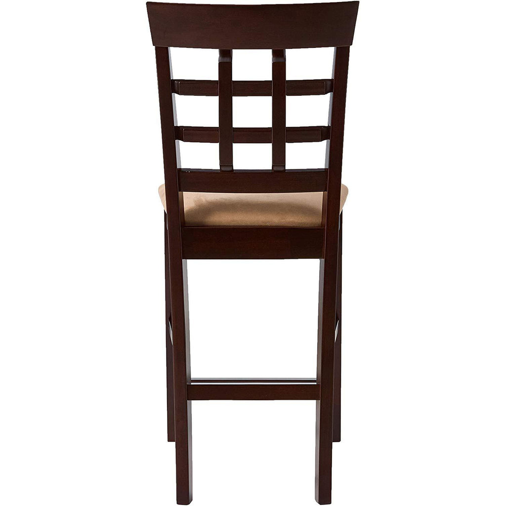 Sienna Coaster 25"Lattice Back Armless Counter Height Stools with Cushion Seat - Set of 2