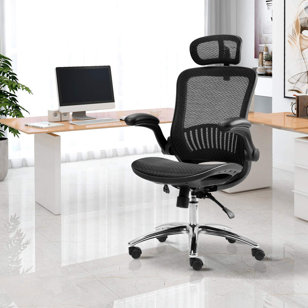 Black Ergonomic Mesh Adjustable Office Chair Reclining Chair Black