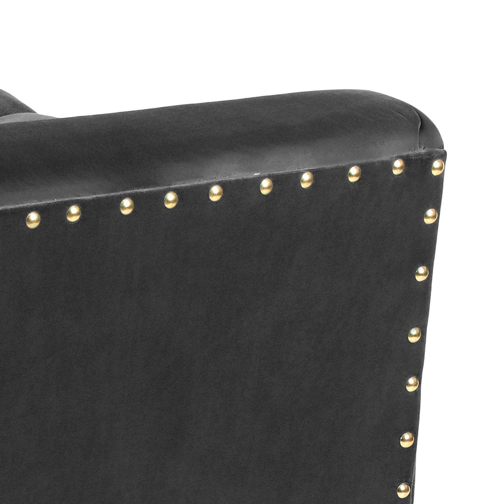 Dark Slate Gray Microfiber Upholstered Accent Ottoman Bench (Pre-Assembly)