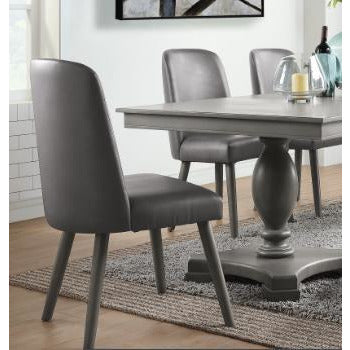 Lavender Set Of 2 Waylon Side Chair Gray PU & Gray Oak