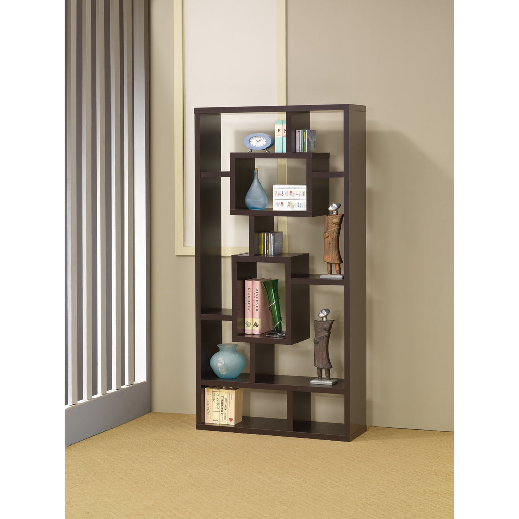 Dark Slate Gray 10-Shelf Rectangular Bookcase Storage Shelf White Space-saving Book organizer Home Decor