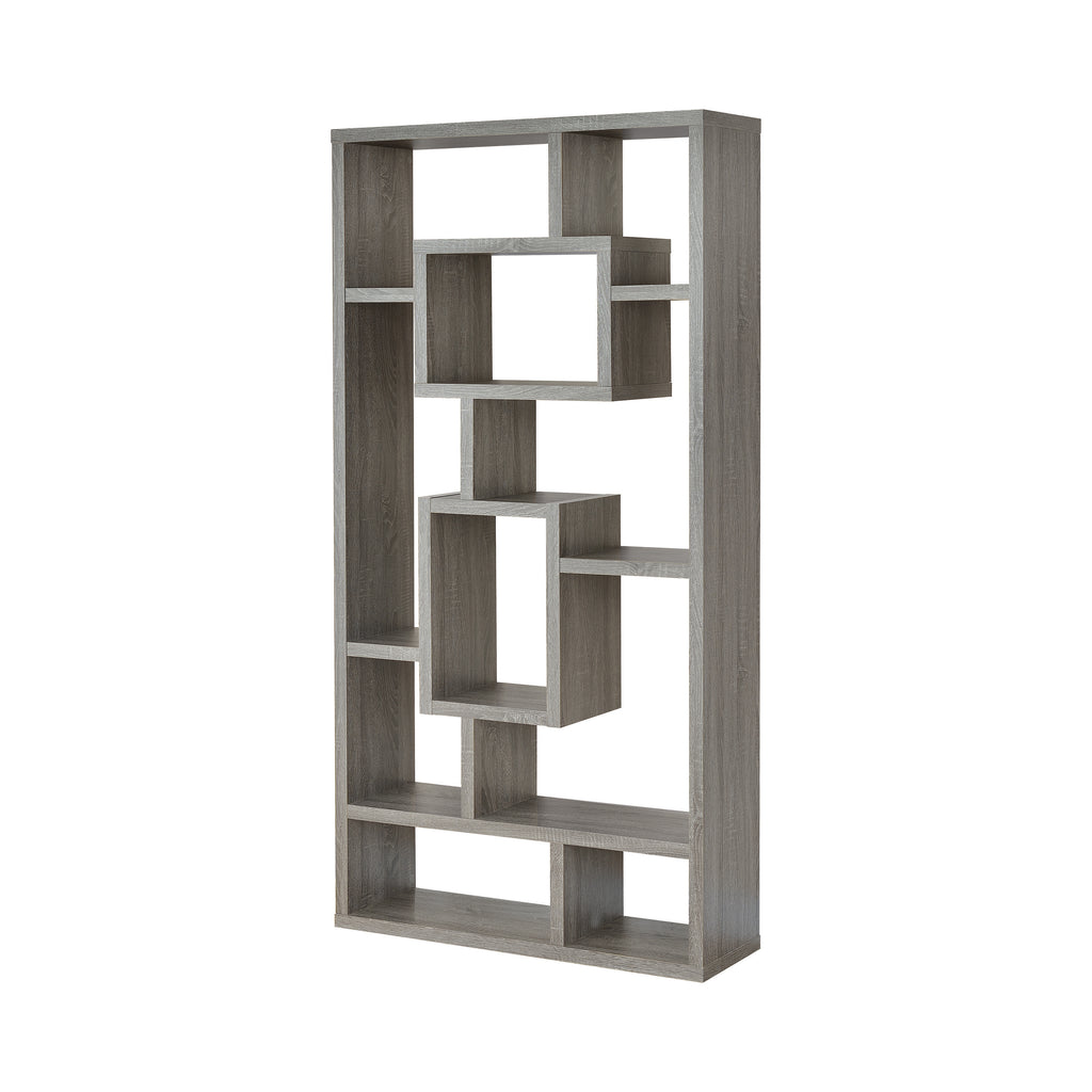 Dim Gray 10-Shelf Rectangular Bookcase Storage Shelf White Space-saving Book organizer Home Decor