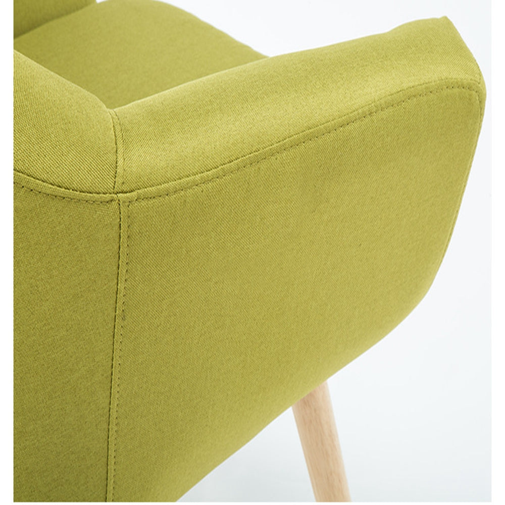 Dark Khaki Elegant Upholstered Fabric Accent Chair Set Of 2