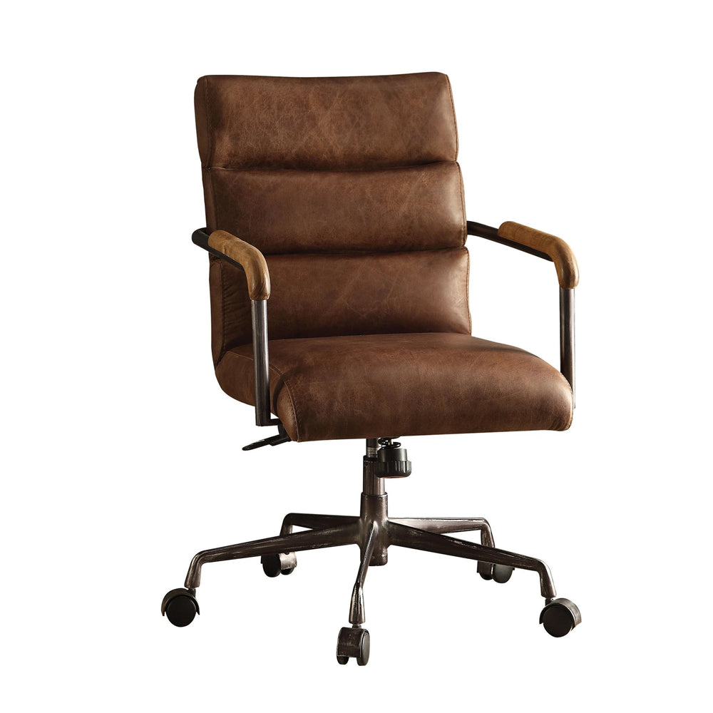 Dark Olive Green Modern Executive Office Chair Swivel Computer Gaming Chair w/Armrest Top Grain Leather