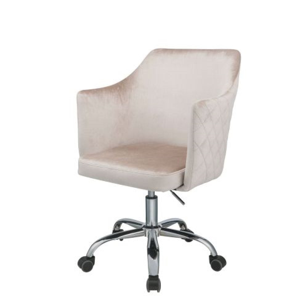 Office Chair in Champagne Velvet & Chrome