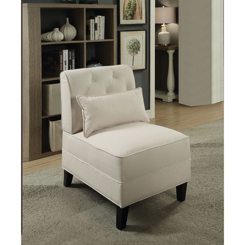Susanna Accent Chair & Pillow in Cream Linen BH59611