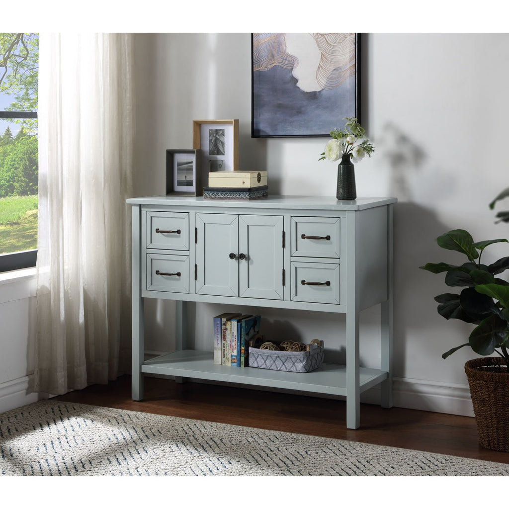 Dark Gray 43" Modern Console Table with 4 Drawers