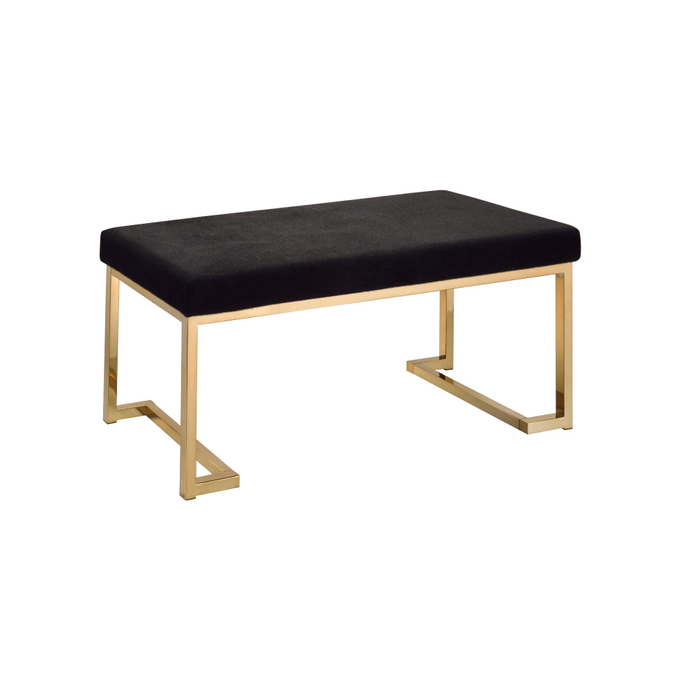 Boice Bench With "C" Metal Base in Black Fabric & Champagne BH96595