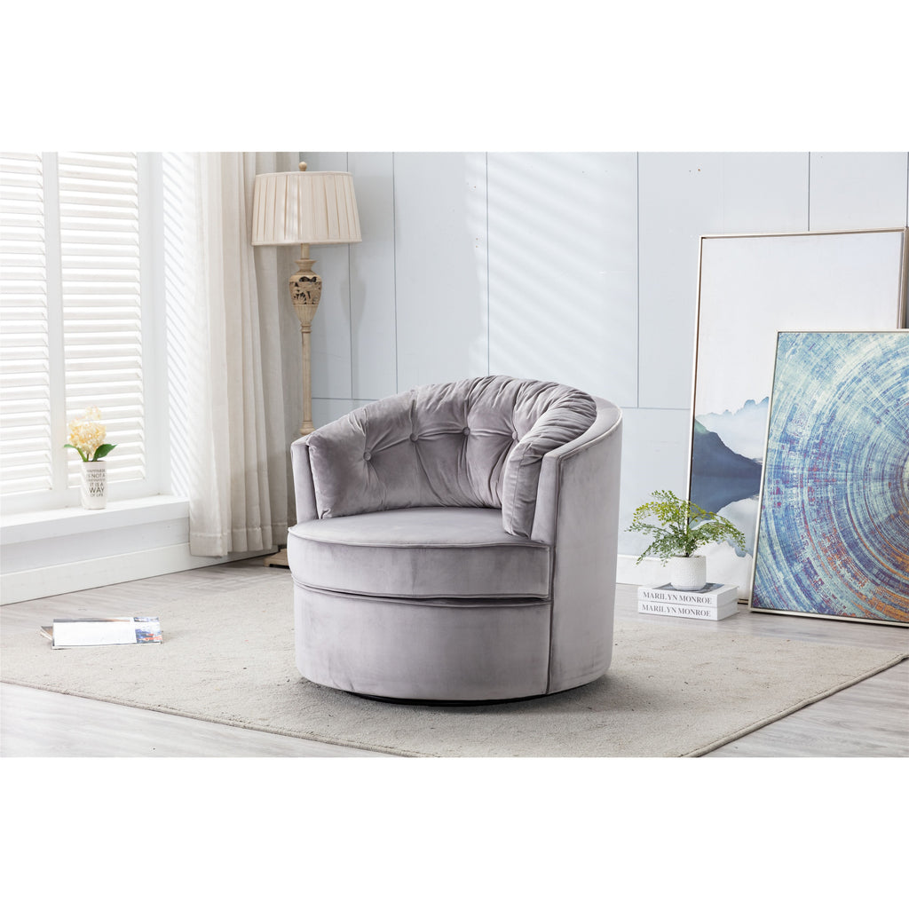 Dim Gray Modern Swivel Accent Chair Barrel Chair Leisure Chair for Living Room