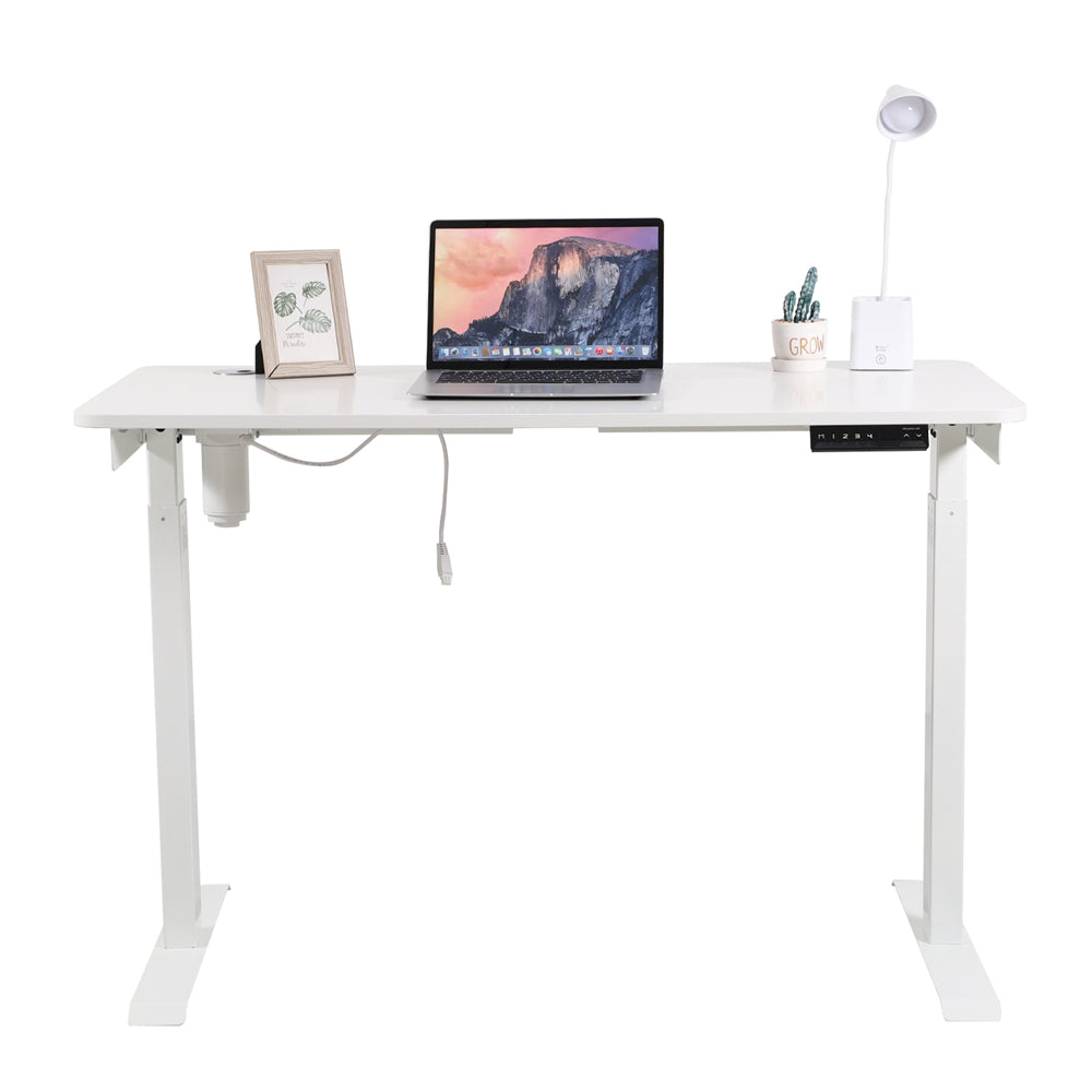 Single Motor Electric Height Adjustable Desk for Office Home White