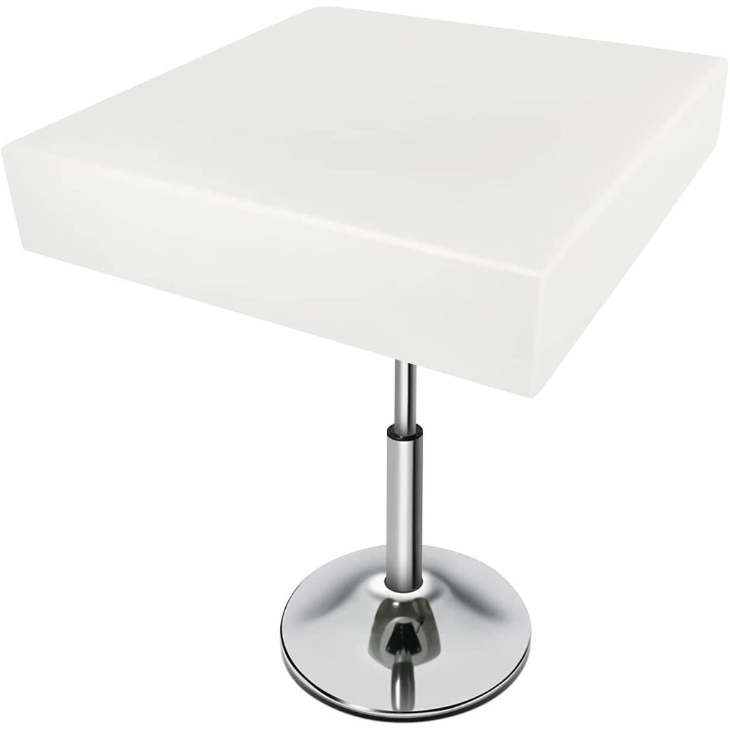 Beige LED Light Up Square Top Table ,  Adjustable Height 26" to 34" Remote Control for Color Chaining (Square)
