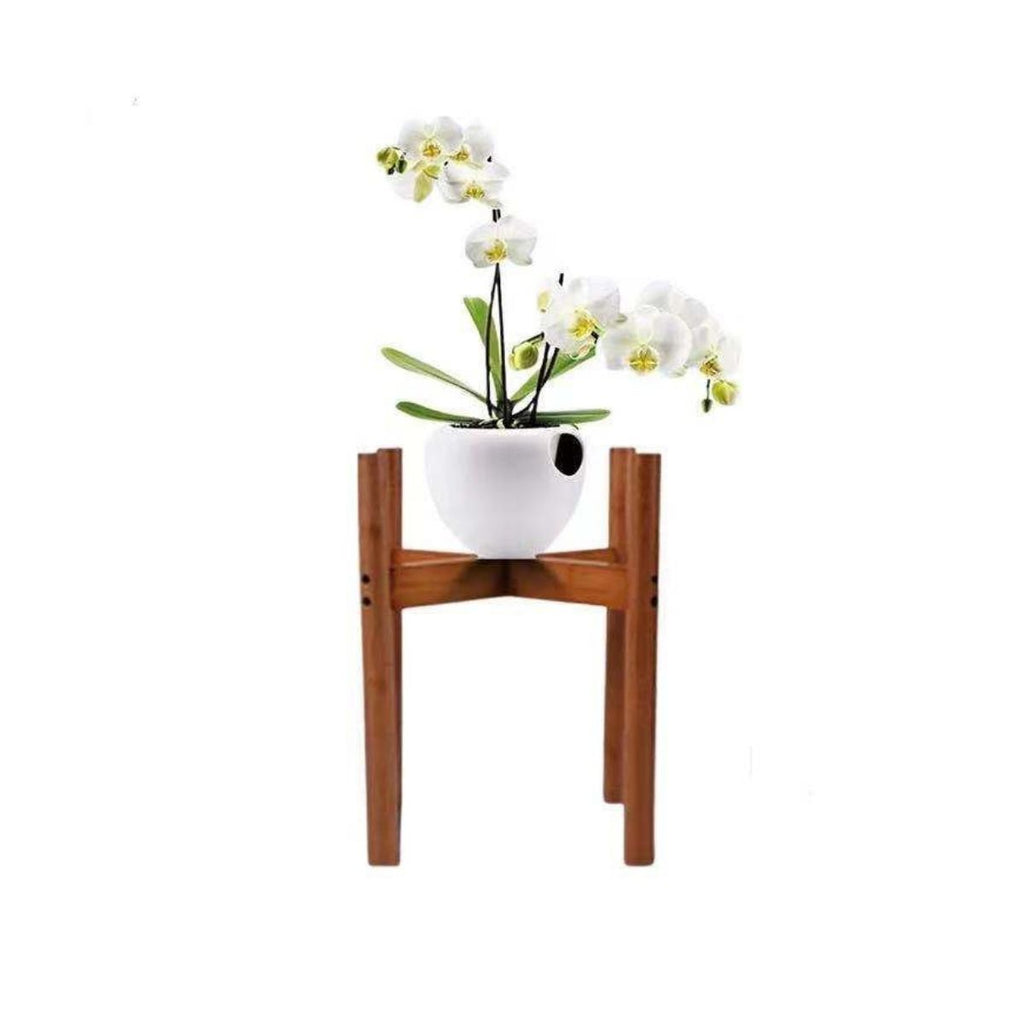 Saddle Brown Mid Century Bamboo Plant Stand Pot Holder -Brown(Set of 3)