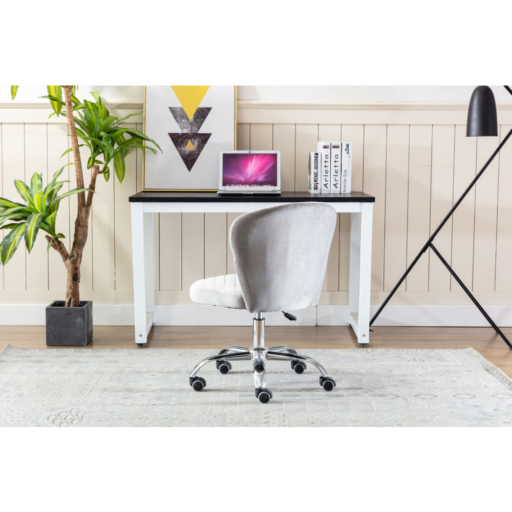 Gray Computer Chair Task Chair Comfortable Swivel Chair and Mid- Back with Wheels