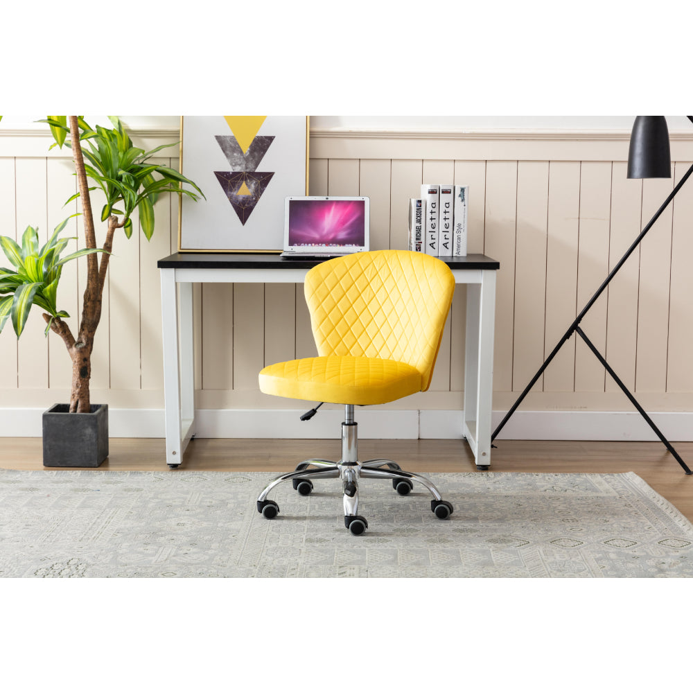 Sandy Brown Computer Chair Task Chair Comfortable Swivel Chair and Mid- Back with Wheels