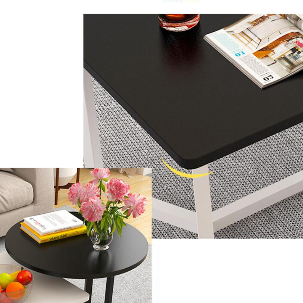 Dark Slate Gray Mixed Shape Coffee Cocktail Side Table Black And White