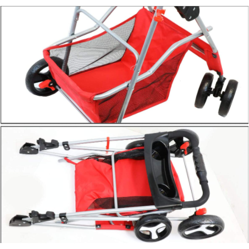 Orange Red Premium Quality Pet Cat Dog Stroller Travel Carrier Light Weight