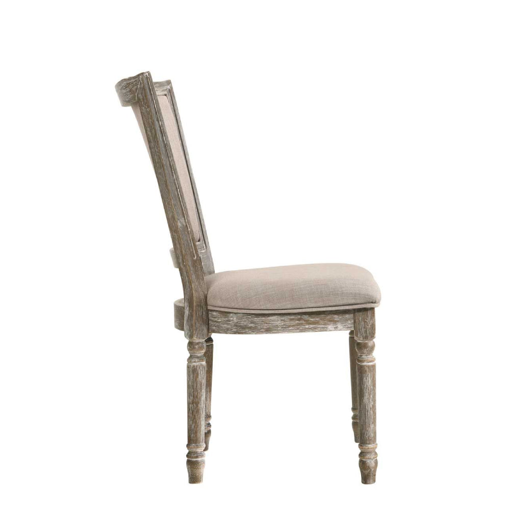 2 Counts - Armless Side Chair With Padded Seat & Back Fabric & Reclaimed Gray BH60172