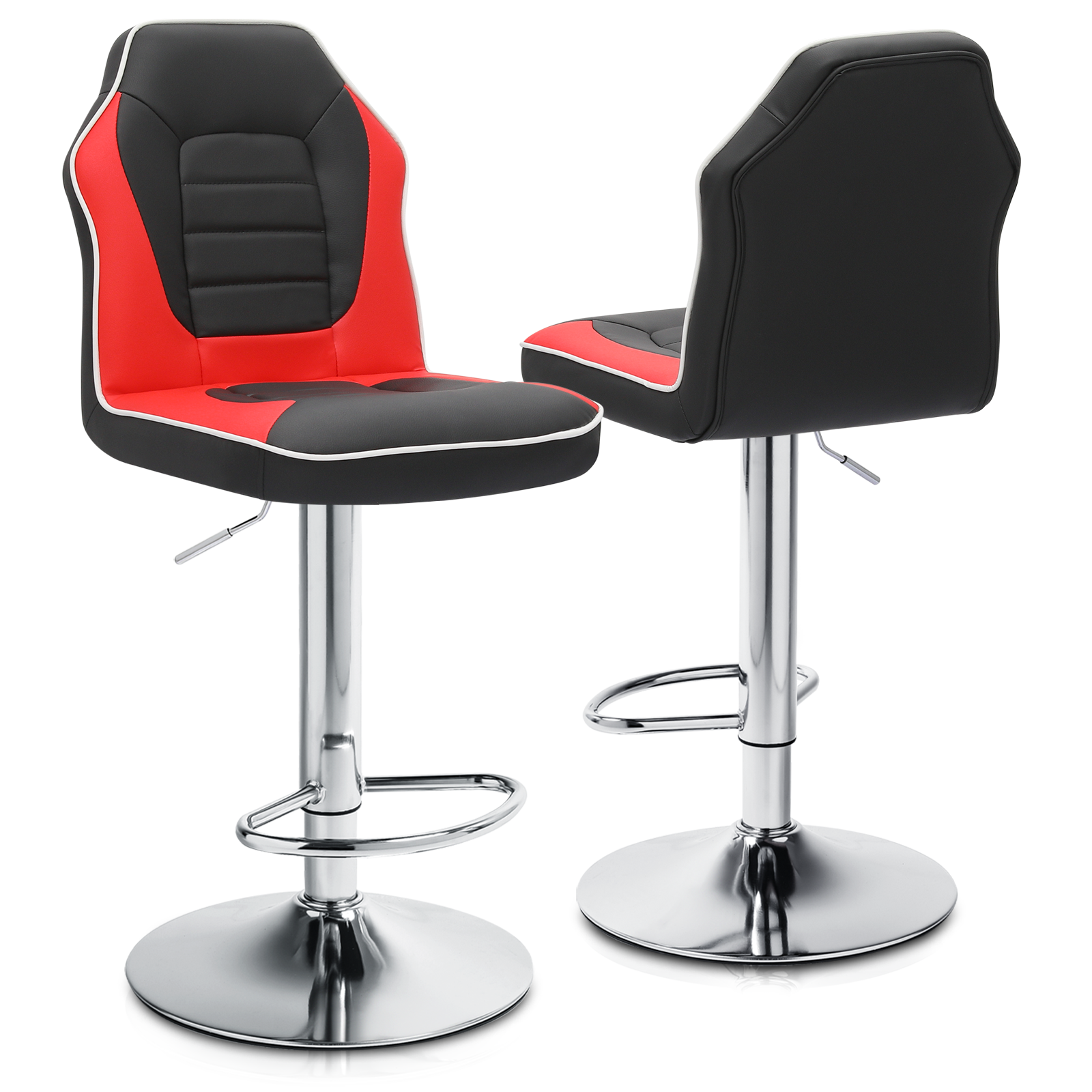 Racing Seat Style Backed Bar Stools with Backs