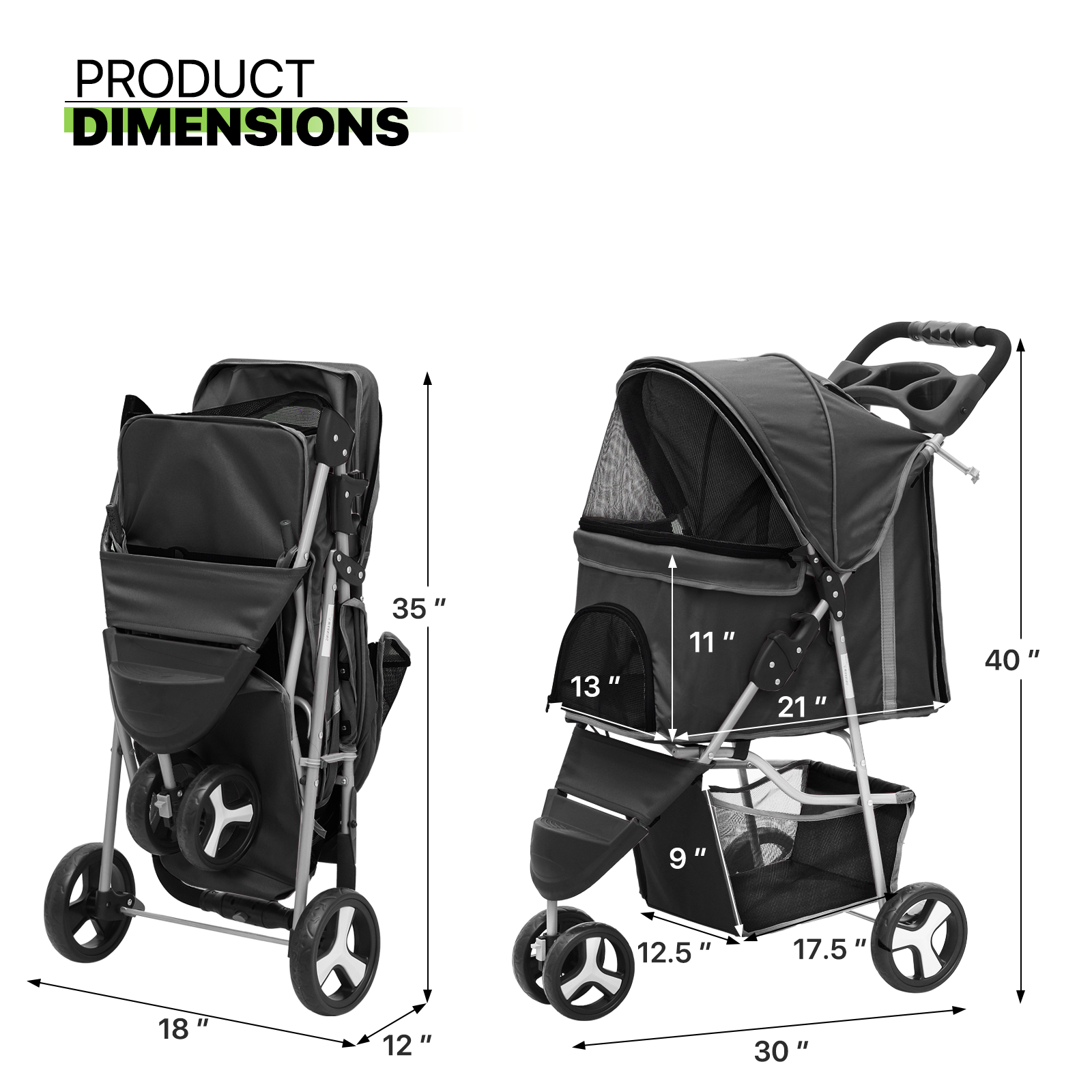 dog stroller under $30 Foldable Pet Stroller Textiles Hub Color: Yellow