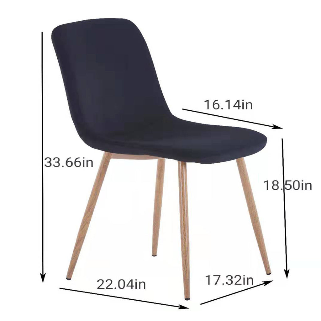 4 Counts - Dinning Chair Modern Style Simple Structure Easy Installation Black Size