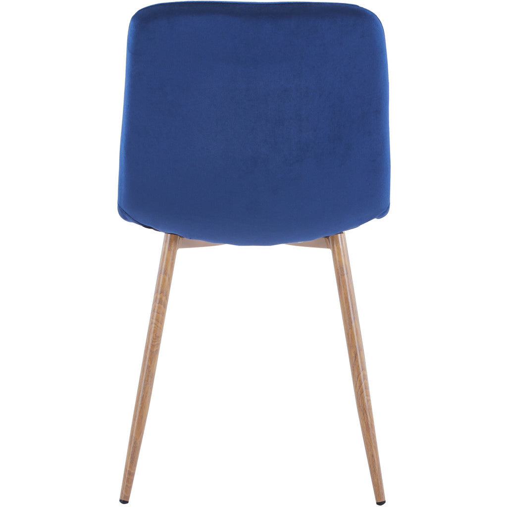 4 Counts - Dinning Chair Modern Style Simple Structure Easy Installation Blue Back