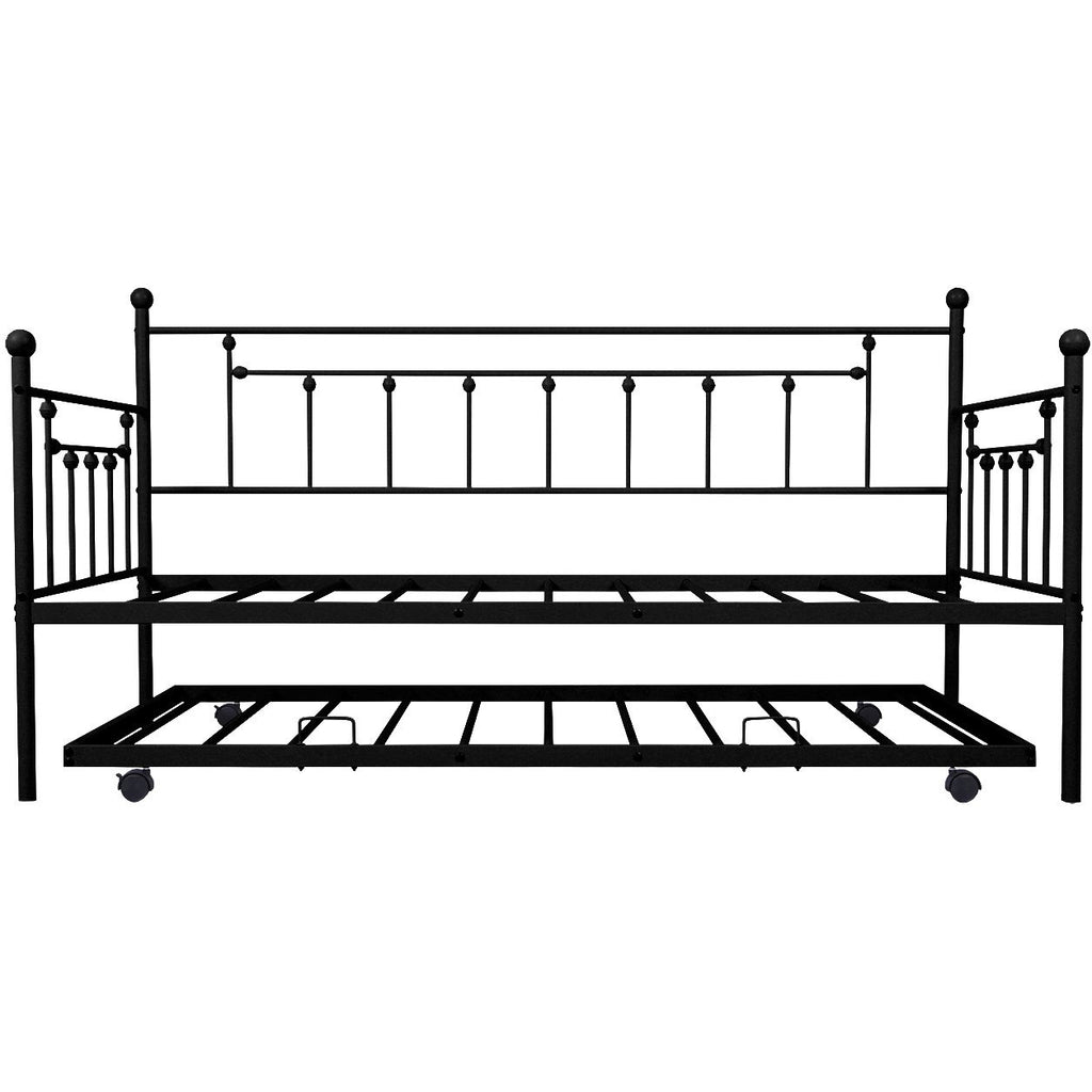 Snow Metal Frame Daybed With Trundle Bedroom