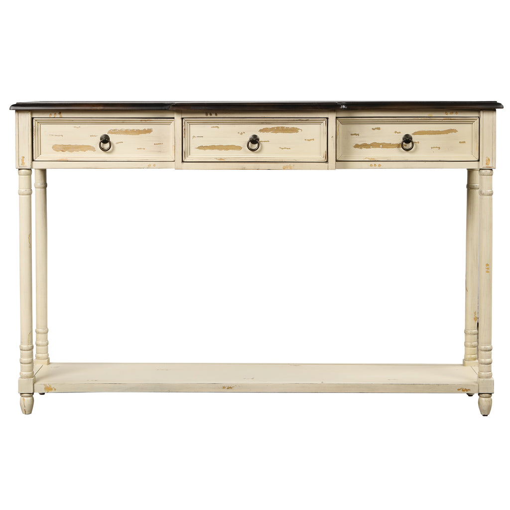 Gray Luxurious Exquisite Console Table  with Drawers