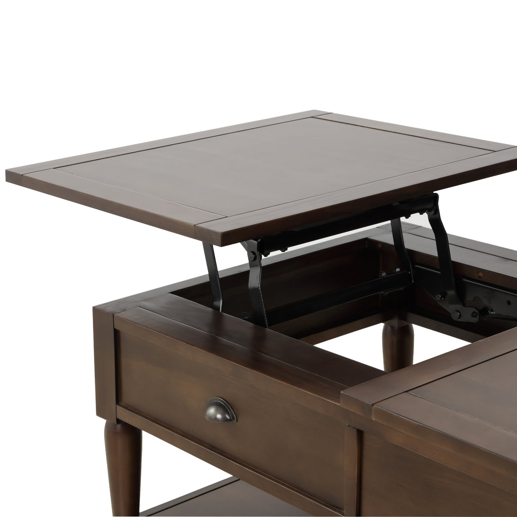 Dark Slate Gray Coffee Table Lift Top Wood Home Living Room , with 1 Drawer and Shelf