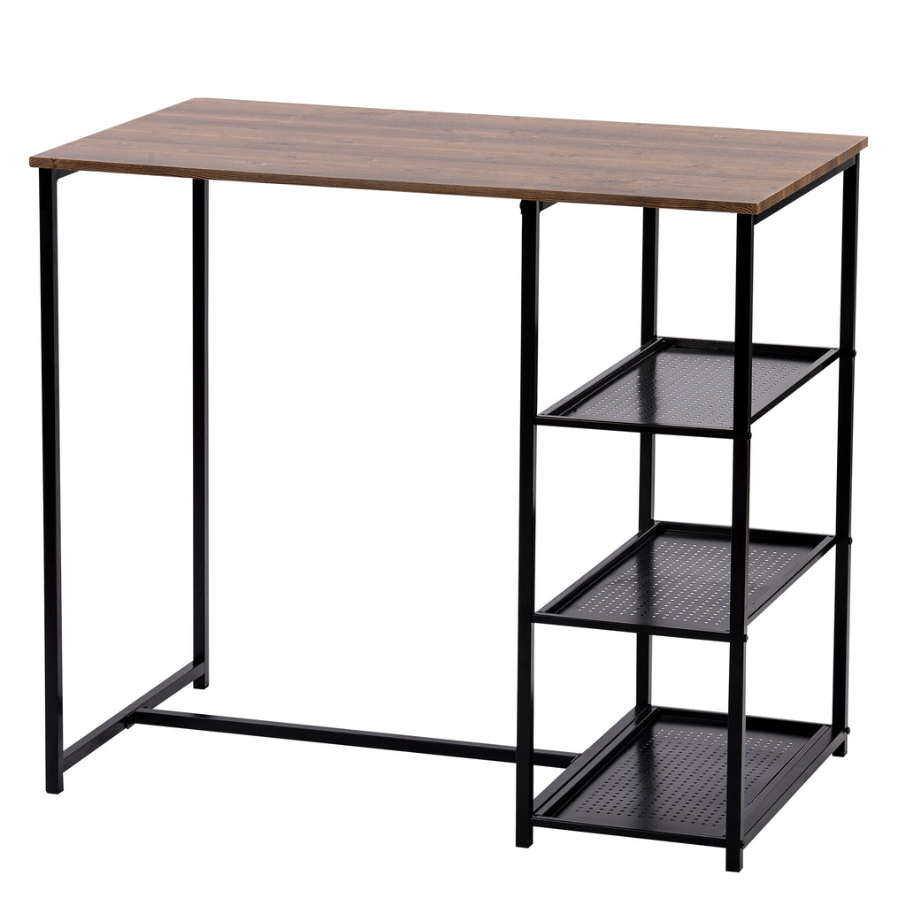 3 Counts - Modern Pub Set with Rectangular Table and Bar Stools - Black Table