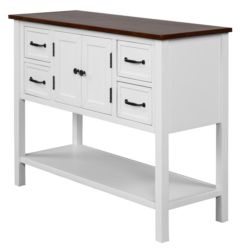 Lavender 43" Modern Console Table with 4 Drawers