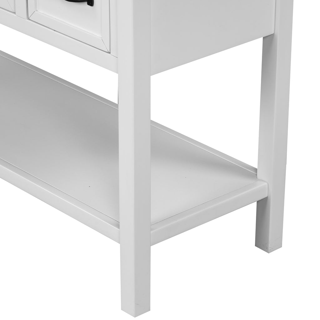 Gray 43" Modern Console Table with 4 Drawers