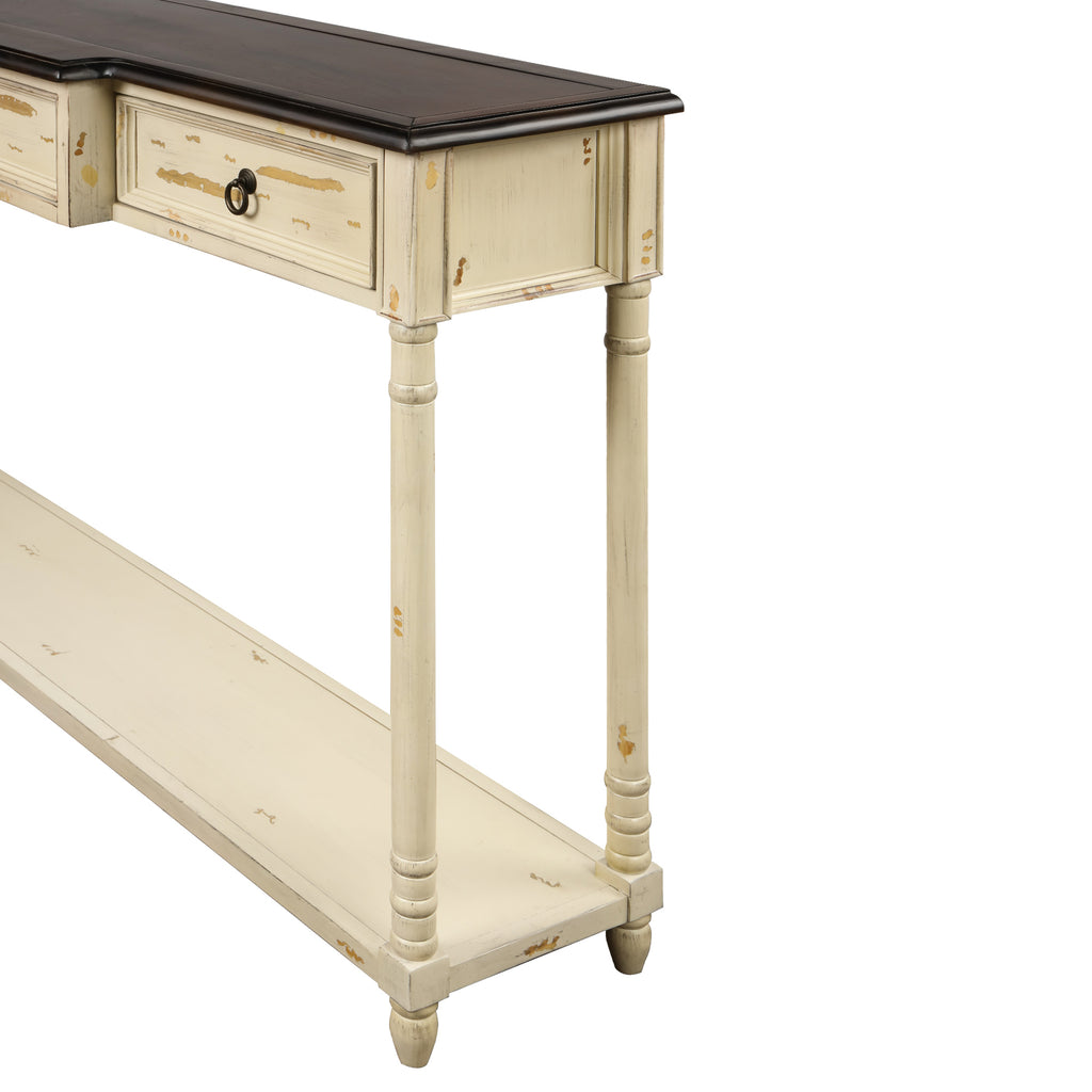 Tan Luxurious Exquisite Console Table  with Drawers