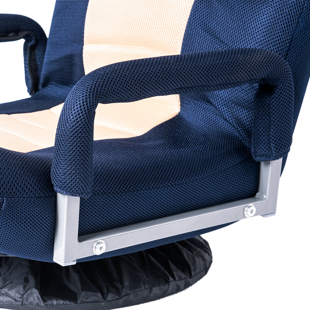 Dark Slate Gray Swivel Video Rocker Gaming Chair Adjustable 7-Position Floor Chair Folding Sofa Lounger